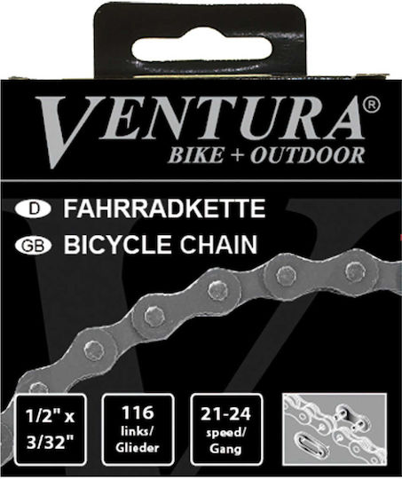 Ventura Chain 1 2x3 32 21-24 Speeds 116 Links Brown Black 302175 Silver
