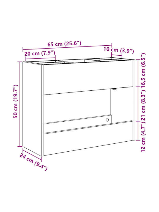 vidaXL 65x24x50cm