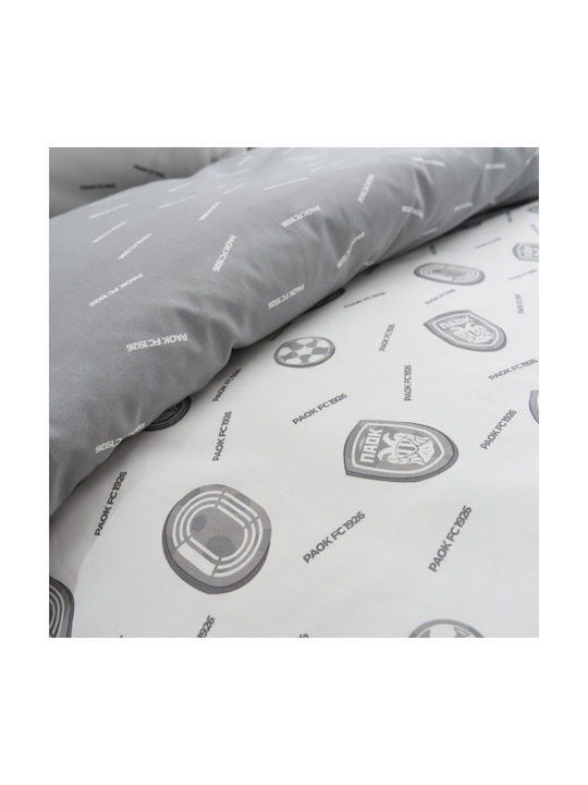 Vesta Home Set Kids Duvet Cover Single with Pillowcase Grey, White 170x240cm