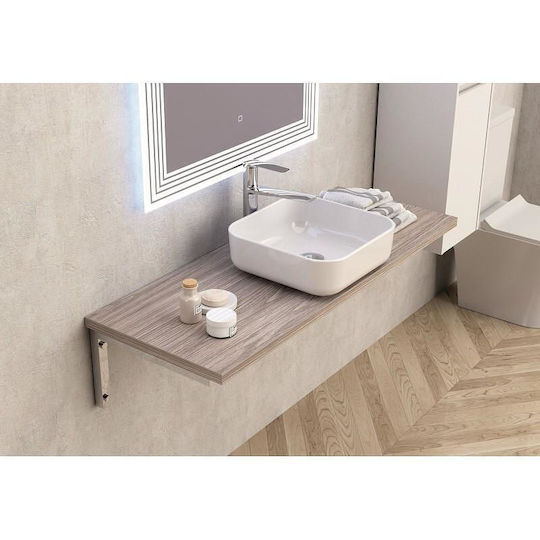 Inter Ceramic Πάγκος χωρίς Νιπτήρα Μ121xΒ46xΥ3cm Καφέ