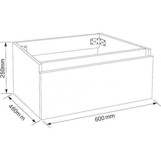 Inter Ceramic Πάγκος χωρίς Νιπτήρα Μ60xΒ25xΥ46cm Λευκός