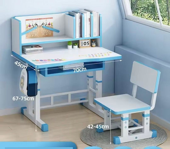 Kinderschreibtisch aus Melamin Blau
