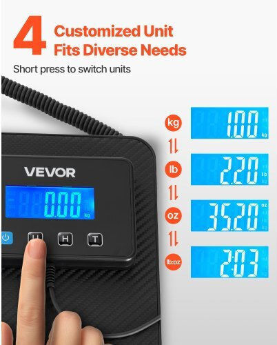 Vevor Electronic Precision Commercial Scale with Weighing Capacity of 200kg and Division 30gr