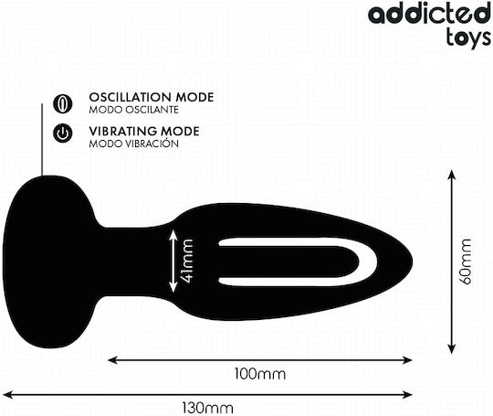 Addicted Toys Πρωκτική Σφήνα με Δυνατότητα Ασύρματης Λειτουργίας και Δόνηση