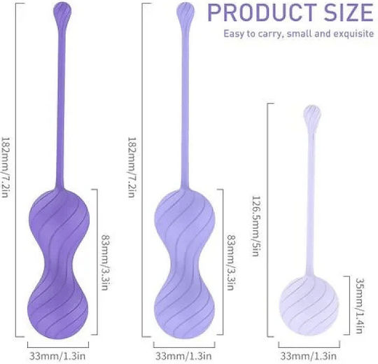 Smd Elysia Bleu Silicone Kegel Training Balls Κολπικές Μπάλες Εκγύμνασης Σιλικόνη Σετ 3 Blue