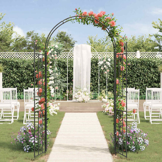 Gartenbogen aus Metall in Schwarz Farbe 115x37x226cm