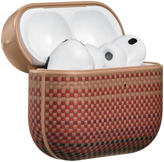 Magsafe Case for Apple AirPods Pro 3 Pitaka Aramid Fiber Magnetic Sunset Case Brown