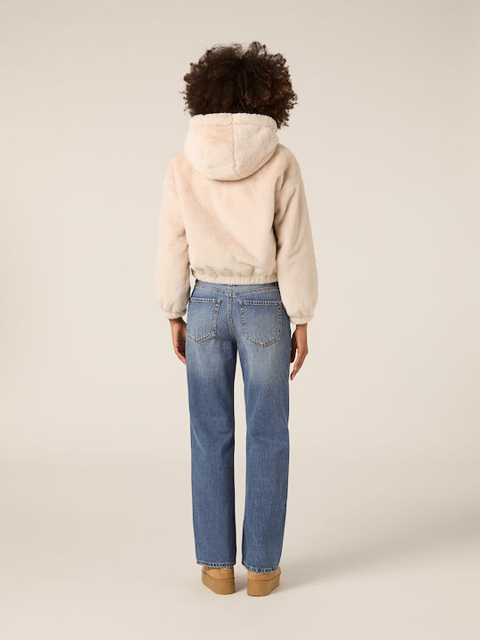 Women's Short Fur Off White
