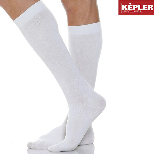 Powerpharm Κάλτσες Κάτω Γόνατος Διαβαθμισμένης Συμπίεσης Λευκές