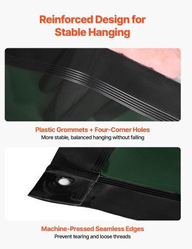 Vevor Welding Screen Frame 3-Panel 1.74 X 2.34m Welding Curtain Protective Screens Vinyl Flame Resistant 12 Wheels & 6-Layer UV Protection Workshop Industrial Use Dark Green