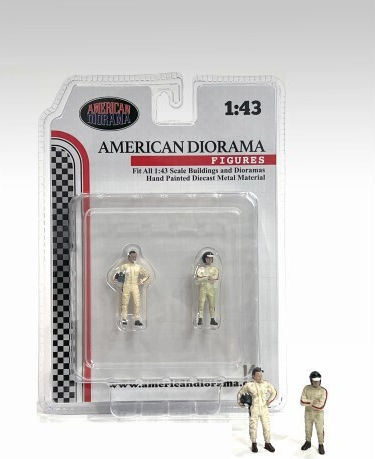 Set 2 Figurine Racing Legends 60's 1:43 American Diorama