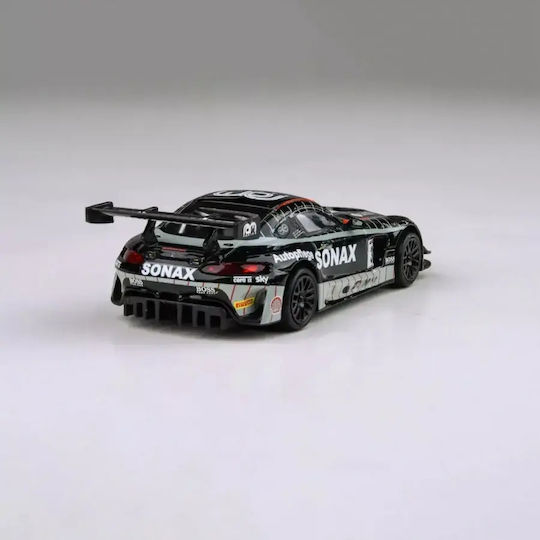 Machetă Auto Mercedes-Benz AMG GT3 Gulf 12h Ram Racing Sonax Negru Alb 1:64 Para64