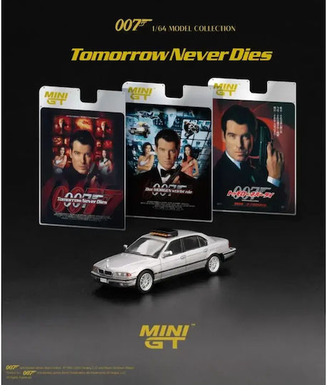 Machetă Mașină BMW 750 IL E39 Tomorrownever Dies Japonia Ambalaj Blister 1997 Scara 1:64 Mini GT MGT00902-007J