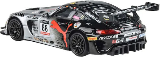 Machetă Auto Mercedes AMG GT3 Evo #88 24h Spa Akkodis P1 Argintiu-Gri RHD Scara 1:64 Para64