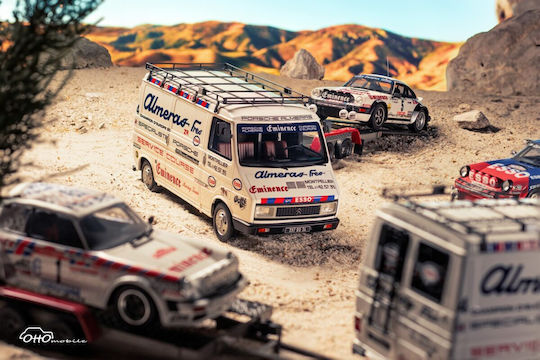 Set Machete Auto Citroen C35 Almeras Service Cu Remorcă Auto Rallye De Portugal 1981 Scara 1:18 Ot374