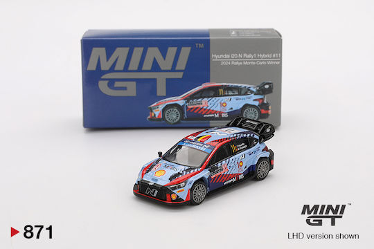 Machetă Auto Hyundai I20 N Rally1 Hybrid #11 Câștigător Rallye Monte-Carlo 2024 Scara 1:64 Mini GT MGT00871-L