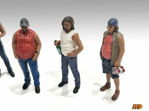 Set 5 Figurine Campers 1:18 American Diorama