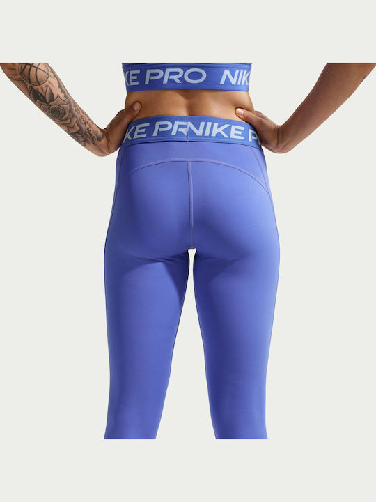 Mid-rise Women's Long Training Legging Dri-Fit Sapphire / White