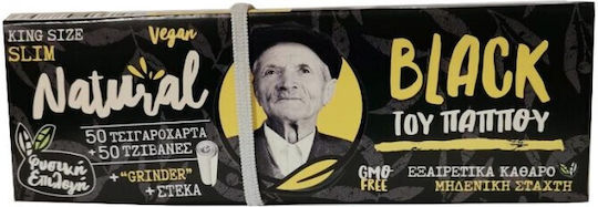 Tou Pappou Natural Cigarette Rolling Papers King Size Slim with Cone Tips 50 sheets 16pcs