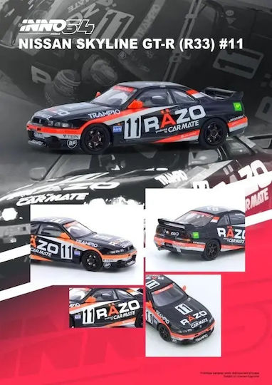 Machetă Mașină Nissan Skyline GT-R R33 #11 Razo Trampio Scara 1:64 Inno64