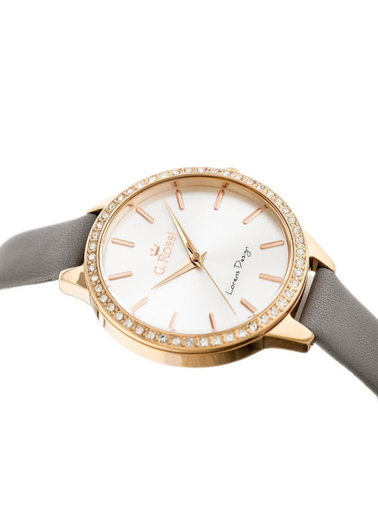 G.Rossi Women's Watch with Gray Leather Strap