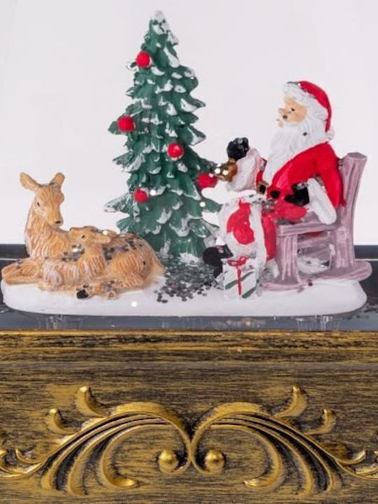 Christmas Snowball Illuminated with Santa Claus 11x24cm