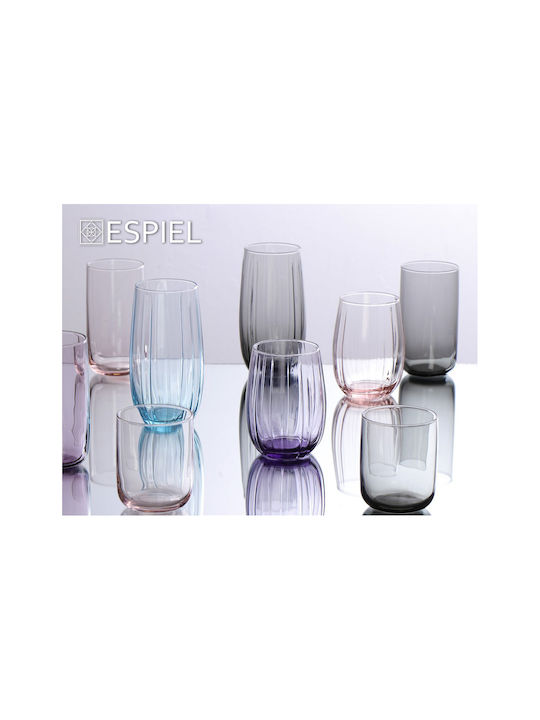 Espiel Iconic Set Gläser Cocktail/Trinken aus Glas in Lila Farbe 6Stück