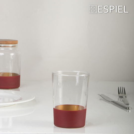 Espiel Alfa Set of Glasses Water made of Glass in Red Color 510ml 6pcs