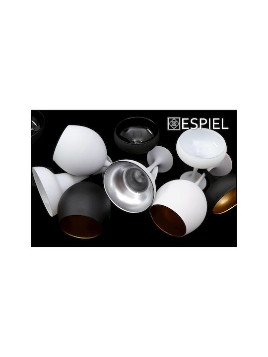 Espiel Maya Set Gläser Champagner / Weißwein aus Glas in Weiß Farbe Mit Stiel 270ml 6Stück
