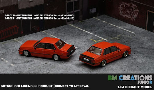 Моделна Фигура Автомобил Mitsubishi Lancer Ex2000 Turbo Червен 1:64 BM Creations