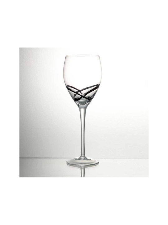 Cryspo Trio X-treme Set of Glasses Water made of Glass in Black Color Stemmed 365ml 6pcs