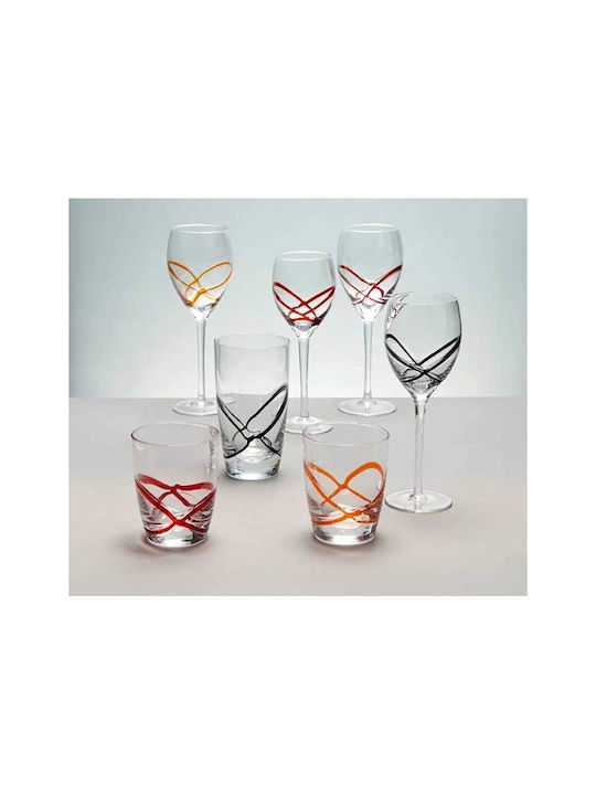 Cryspo Trio X-treme Set of Glasses Water made of Glass in Black Color Stemmed 365ml 6pcs