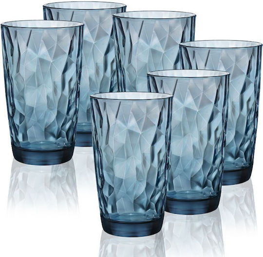 Bormioli Rocco Σετ Ποτήρια Νερού από Γυαλί Μπλε 470ml 00127701 6τμχ