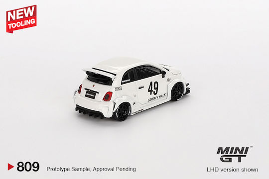 Machetă Mașină Fiat 595 Abarth Lb-Works X Abas Works Gara Alb 2024 Scara 1:64 Mini GT MGT00809-L