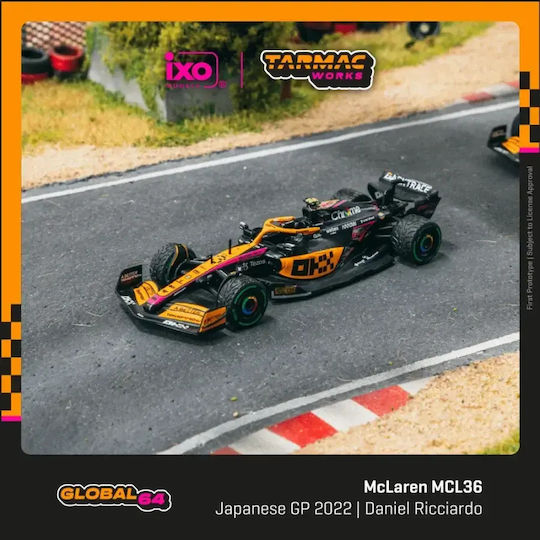 Machetă Auto McLaren MCL36 #4 Lando Norris Marele Premiu Japonez 2022 Scara 1:64 Tarmac Works