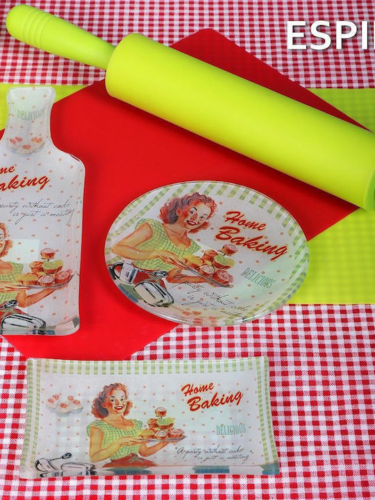Espiel Home Baking Πιάτο Ρηχό Ορθογώνιο Γυάλινο Πολύχρωμο 16x10cm 6τμχ