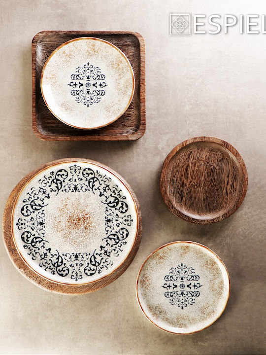 Espiel Mosaico Plate Desert made of Porcelain Multicolour with Diameter 21cm 6pcs