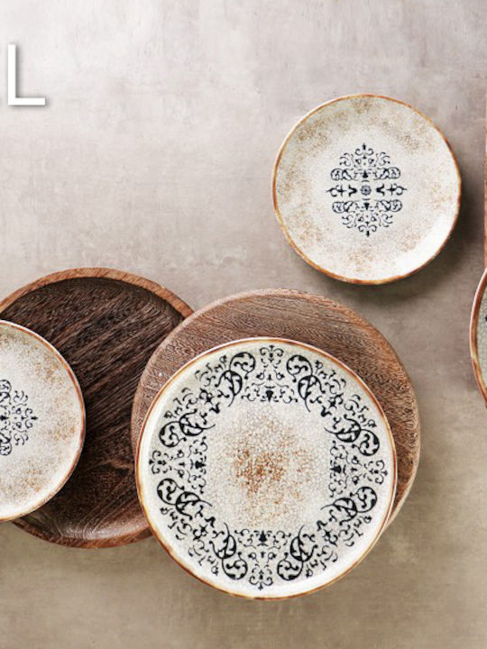 Espiel Mosaico Plate Desert made of Porcelain Multicolour with Diameter 21cm 6pcs