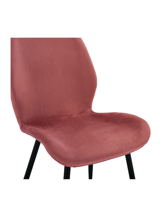 Klay Dining Room Velvet Chair Rotten Apple, Black 49x62.5x87cm 2pcs