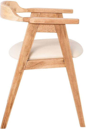 Selva Dining Room Artificial Leather Chair Natural, Ecru 60x54x75cm 2pcs
