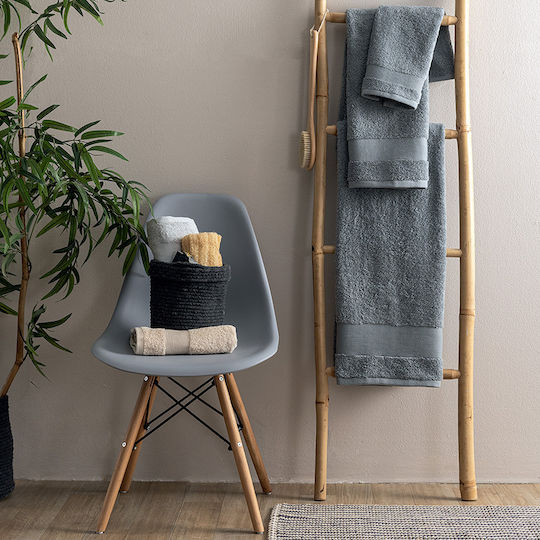 Palamaiki Set of Bath Towels 3 pcs Naya Gray Weight 620gr/m²