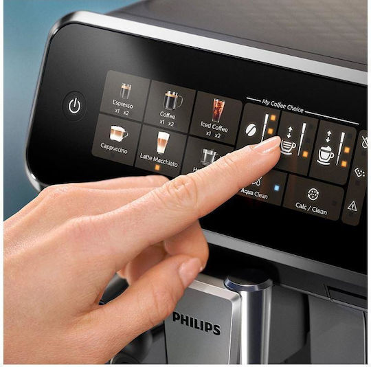 Philips Series 3300 Automatic Espresso Machine 1500W Pressure 15bar for Cappuccino with Grinder Silver