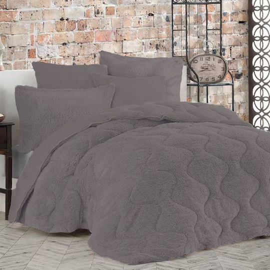 Homeone Duvet Cover Set Single 160x220cm Dark Grey 2pcs 300 GSMGsm