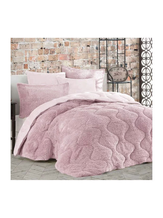 Saray Home Duvet Cover Set Single 160x220cm Softwell Pink 2pcs 300 GSMGsm