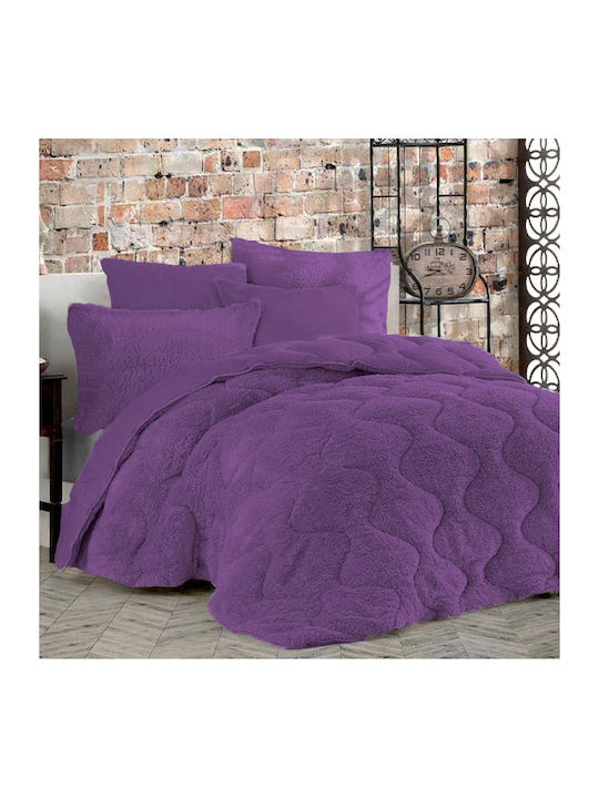 Homeone Bettbezug Elektrische Gitarren Einzelbett 160x220cm Purple 2Stück 300 GSMGsm