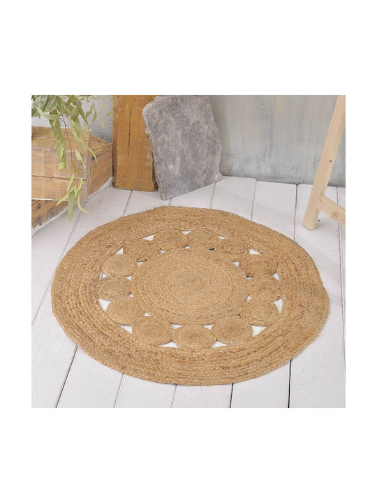 Rythmos Indiana Rug Round Summer from Jute Beige