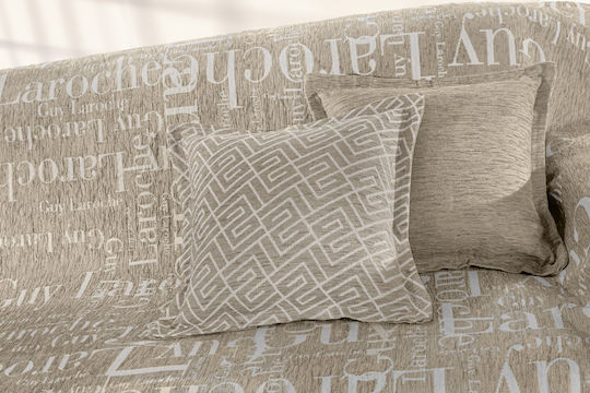 Guy Laroche Stamp Ριχτάρι Τριθέσιου Καναπέ Chenille 180x300εκ. Taupe