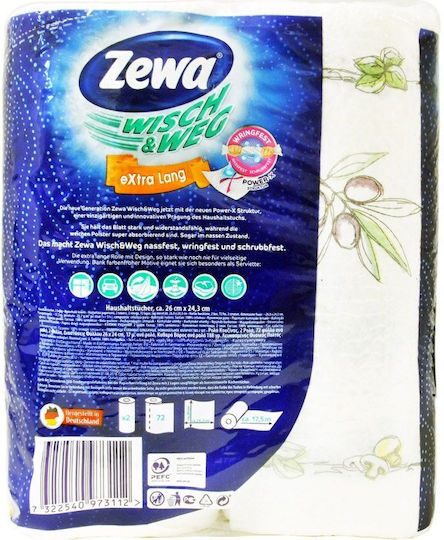 Zewa Wisch & Weg Extra Lang Χαρτί Κουζίνας 2 Φύλλων 2 Συσκευασίες