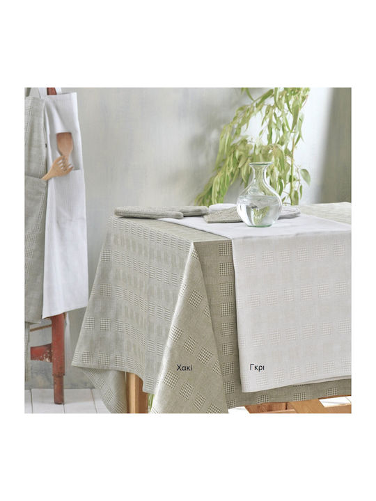 Rythmos Τραπεζομάντηλο Βαμβακερό Lozano Χακί 140x220εκ.