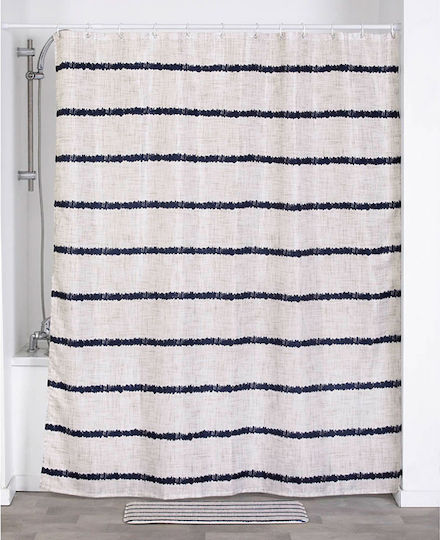 Atmosphera Manureva Stripes Κουρτίνα Μπάνιου Υφασμάτινη 180x200cm Stripes